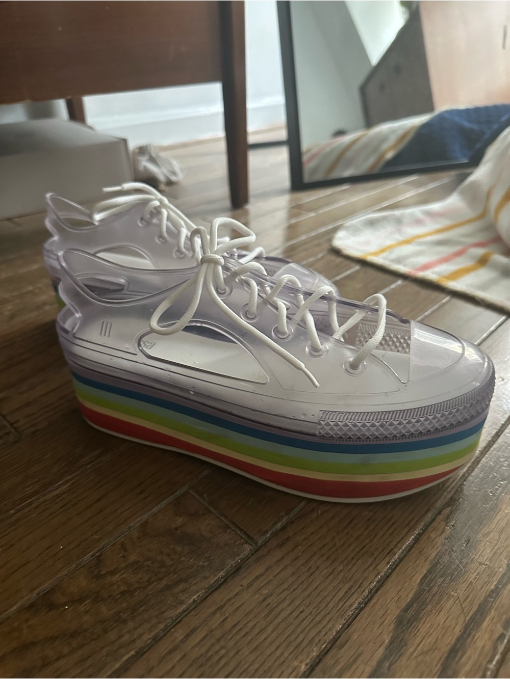 Rainbow Platform Sneakers Pride Size 10